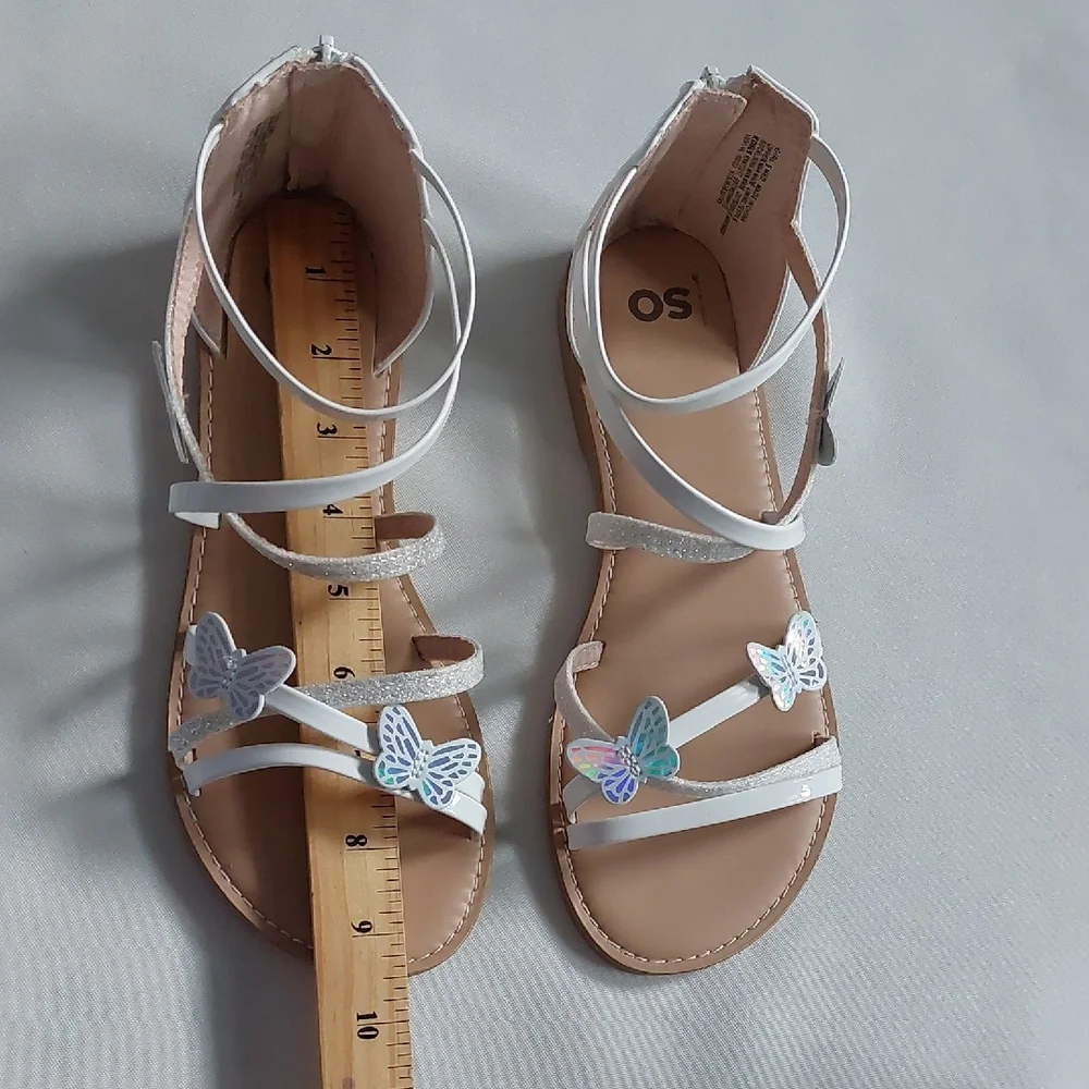 SO White and‎ Blue Butterfly Sandals Size 6